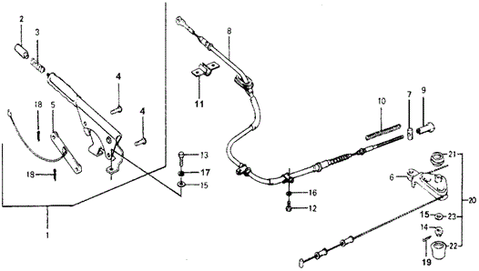 CHASSIS/PARKING BRAKE for 1978 Honda ACCORD HATCHBACK #1