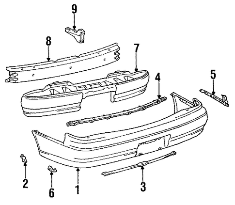 BODY/BUMPER & COMPONENTS - REAR for 1996 Toyota Camry #1