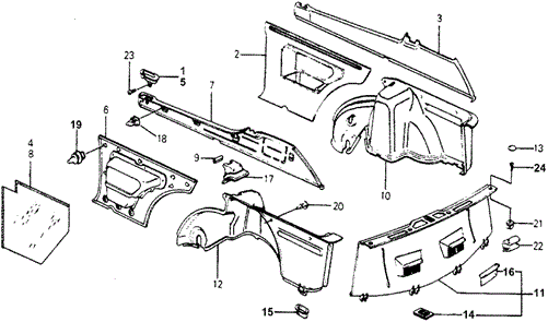 INTERIOR / BUMPER/INTERIOR LINING for 1978 Honda ACCORD HATCHBACK #1
