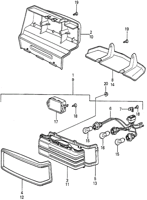 ELECTRICAL / EXHAUST / HEATER / FUEL/TAILLIGHT for 1981 Honda ACCORD SEDAN #1
