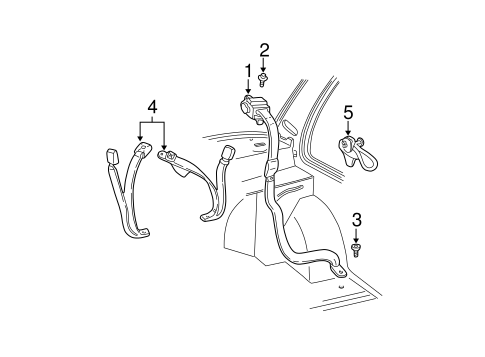 Rear Seat Belts for 1997 Chevrolet Malibu #0