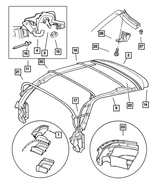 Roof Panels for 2002 Dodge Stratus #1
