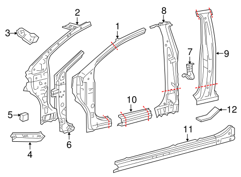 BODY/LOCK PILLAR for 2012 Toyota Yaris #1