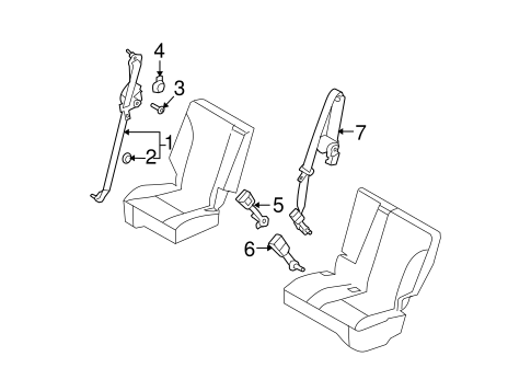 Electrical/Rear Seat Belts for 2009 Ford Edge #1