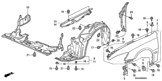 Body/Air Conditioning/Front Fenders for 2007 Honda ACCORD SEDAN #1