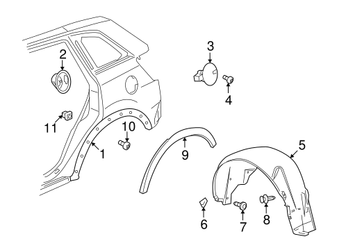 Vue EXTERIOR TRIM - QUARTER PANEL