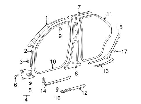 BODY/INTERIOR TRIM - PILLARS for 1997 Toyota Camry #1