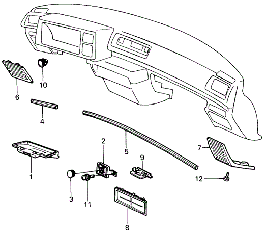 INTERIOR / BUMPER/INSTRUMENT GARNISH - MOLDING (1) for 1981 Honda CIVIC HATCHBACK #1