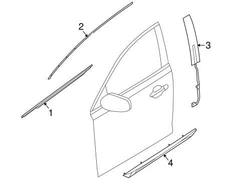 MKS EXTERIOR TRIM - FRONT DOOR