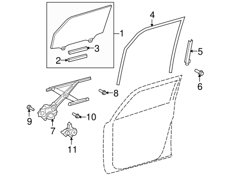 BODY/GLASS - FRONT DOOR for 2011 Scion xB #1