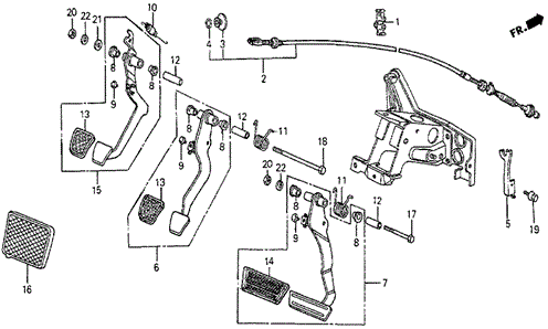 Brake Pedal - Clutch Pedal for 1984 Honda Prelude #0
