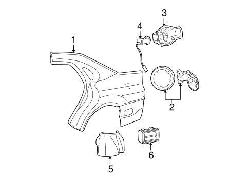 Body/Fuel Door for 2001 Ford Taurus #2