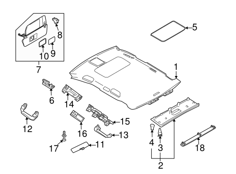 Cayenne INTERIOR TRIM - ROOF