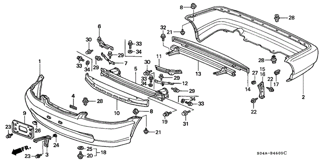 INTERIOR / BUMPER/BUMPER for 1999 Honda CIVIC SEDAN #1