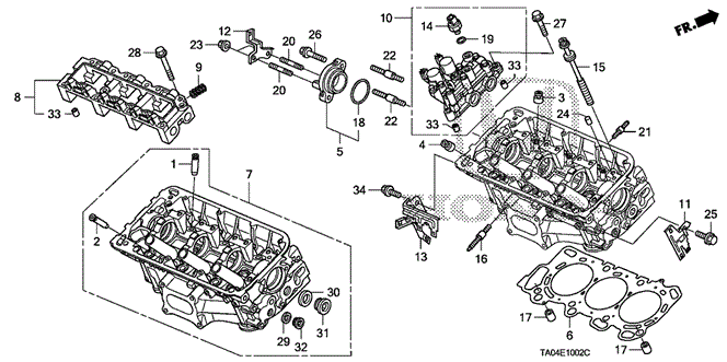 Engine/Rear Cylinder Head (V6) for 2010 Honda ACCORD SEDAN #1