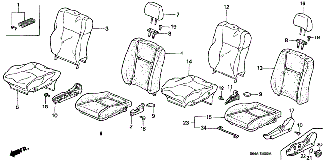 INTERIOR / BUMPER/FRONT SEAT for 1999 Honda CIVIC SEDAN #1