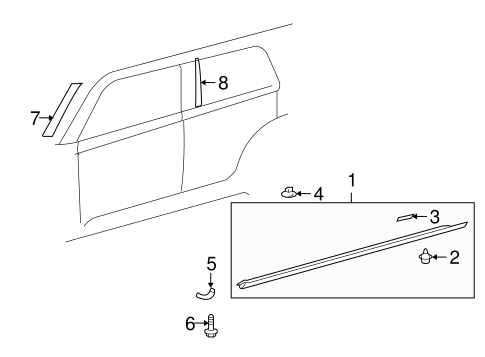 BODY/EXTERIOR TRIM - PILLARS for 2009 Scion xB #1