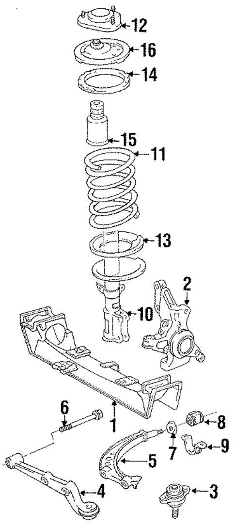 FRONT SUSPENSION/SUSPENSION COMPONENTS for 1996 Toyota Previa #3