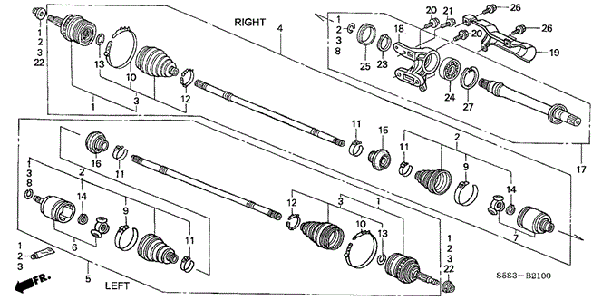 CHASSIS/DRIVESHAFT - HALF SHAFT for 2003 Honda CIVIC HATCHBACK #1