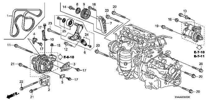ENGINE/ALTERNATOR BRACKET (1.8L) for 2009 Honda CIVIC SEDAN #1