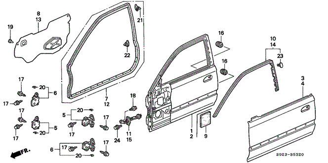Body/Air Conditioning/Door Panel for 2000 Honda CIVIC COUPE #1