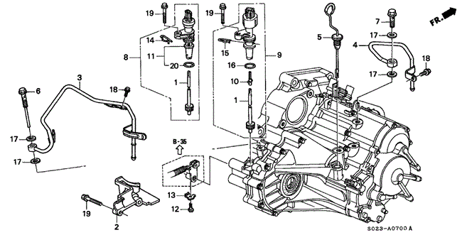 Transmission - Automatic/AT ATF Pipe - Speed Sensor (A4RA) for 2000 Honda CIVIC COUPE #1