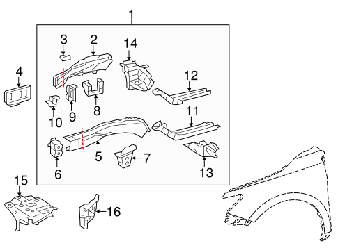 BODY/STRUCTURAL COMPONENTS & RAILS for 2015 Toyota Camry #2