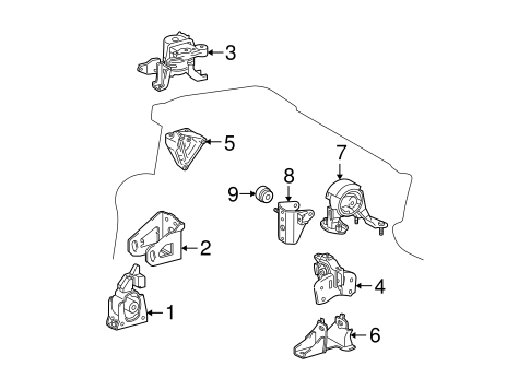 ENGINE/ENGINE & TRANS MOUNTING for 2010 Toyota Prius #1
