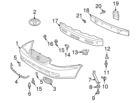 BODY/BUMPER & COMPONENTS - FRONT for 2001 Toyota Corolla #1