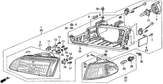 ELECTRICAL / EXHAUST / HEATER / FUEL/HEADLIGHT (1) for 1993 Honda CIVIC SEDAN #1