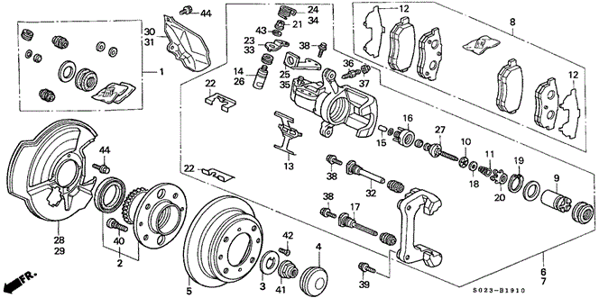 CHASSIS/REAR BRAKE (DISK) for 2000 Honda CIVIC COUPE #1