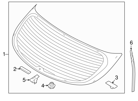 Glass - Lift Gate for 2019 Hyundai Elantra GT #0