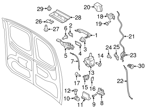 Body/Lock & Hardware for 2016 Ford Transit Connect #1