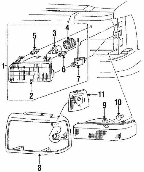 Electrical/Park Lamps for 1997 Ford F-350 #1