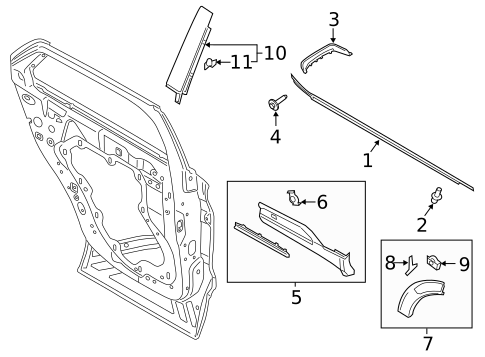 Exterior Trim - Rear Door for 2021 Ford Explorer #0