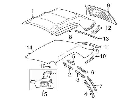 Body/Exterior Trim - Convertible Top for 2000 Ford Mustang #1