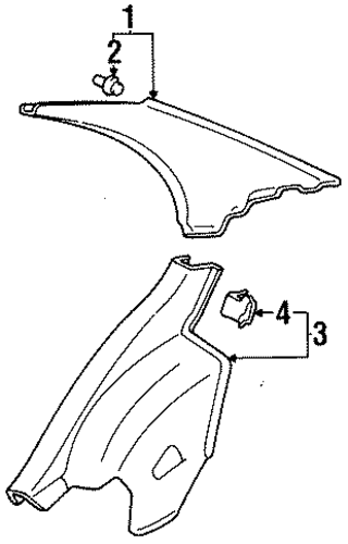 BODY/INTERIOR TRIM - QUARTER PANELS for 1996 Toyota Tercel #2