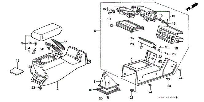 CHASSIS/CONSOLE (2) for 1989 Honda ACCORD SEDAN #1