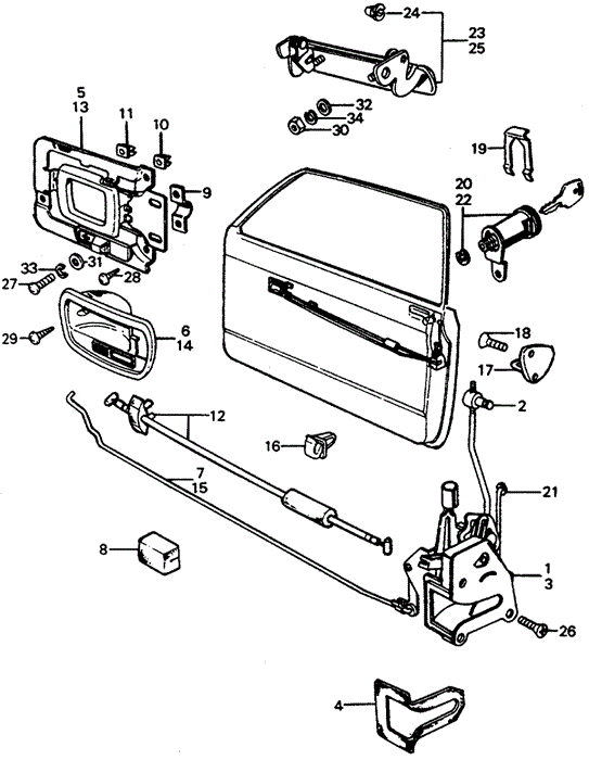 BODY / AIR CONDITIONING/DOOR LOCK for 1975 Honda CIVIC 1200 HATCHBACK #1
