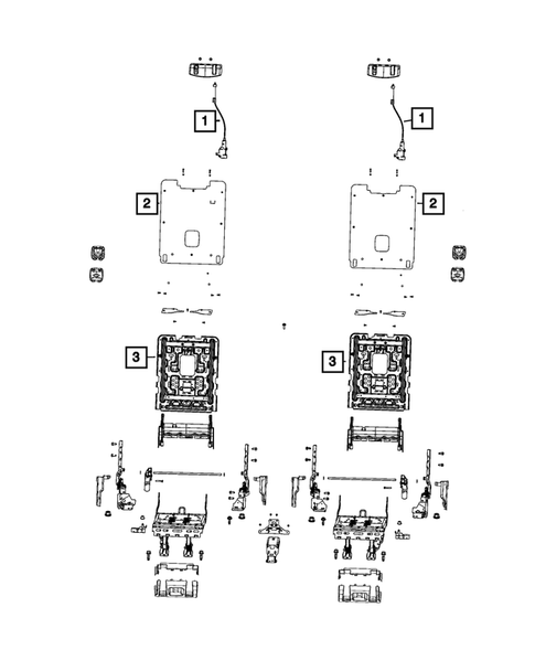 Rear Seats - Third Row Adjusters, Recliners, Shields and Risers for 2021 Jeep Grand Cherokee L #1