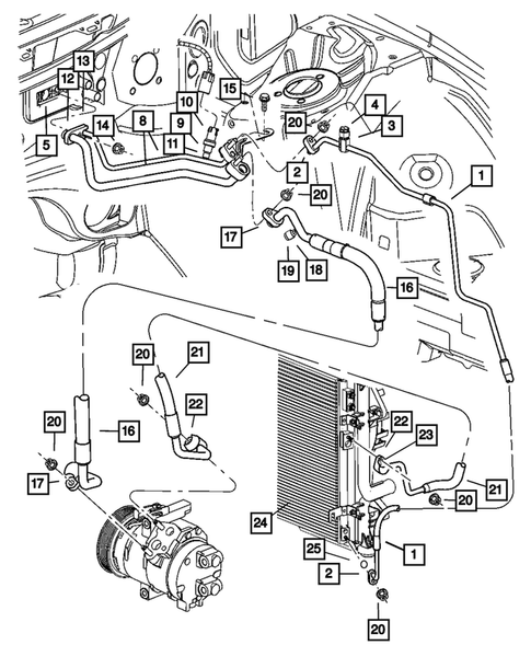 Air Conditioner and Heater Plumbing for 2011 Dodge Challenger #1