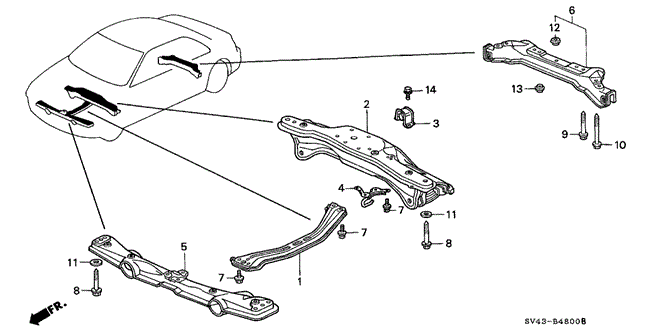 BODY / AIR CONDITIONING/REAR BEAM - CROSS BEAM for 1995 Honda ACCORD SEDAN #1