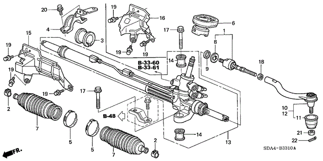 CHASSIS/P.S. GEAR BOX (1) for 2004 Honda ACCORD SEDAN #1