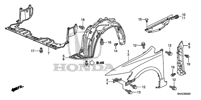 BODY / AIR CONDITIONING/FRONT FENDERS for 2010 Honda CIVIC SEDAN #1