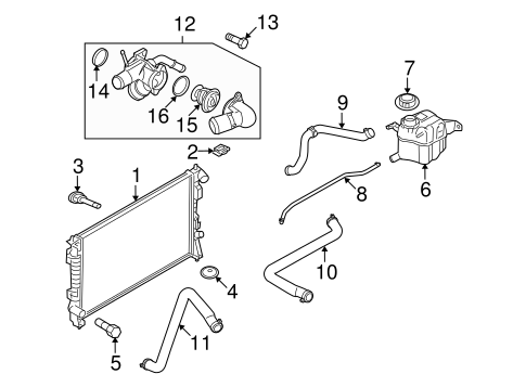 Cooling System/Radiator & Components for 2009 Ford Taurus X #2