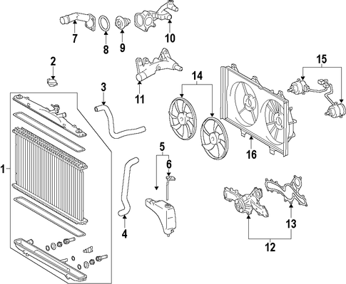 COOLING SYSTEM/WATER PUMP for 2016 Toyota Sienna #1