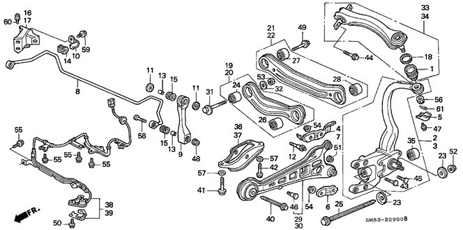 CHASSIS/REAR LOWER ARM for 1993 Honda ACCORD 5-DOOR #1