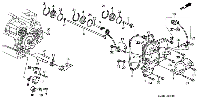 TRANSMISSION - AUTOMATIC/AT RIGHT SIDE COVER for 1993 Honda ACCORD 5-DOOR #1