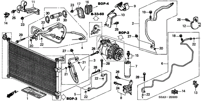Body/Air Conditioning/A/C Hoses - Pipes for 2003 Honda CIVIC SEDAN #1