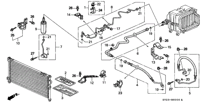 BODY / AIR CONDITIONING/A/C HOSES - PIPES for 1997 Honda ACCORD COUPE #1